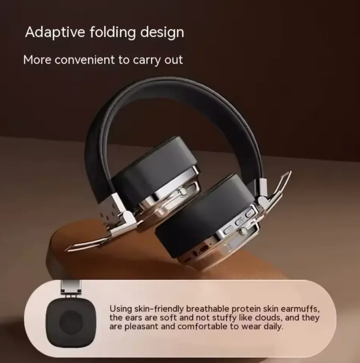 Retro Wireless Bluetooth Headphones – Vintage Over-Ear Stereo Headset with Deep Bass