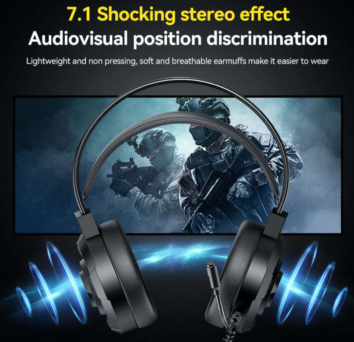 T-WOLF H140 ANC Wireless Gaming Headset – Bluetooth Over-Ear Headphones with Mic