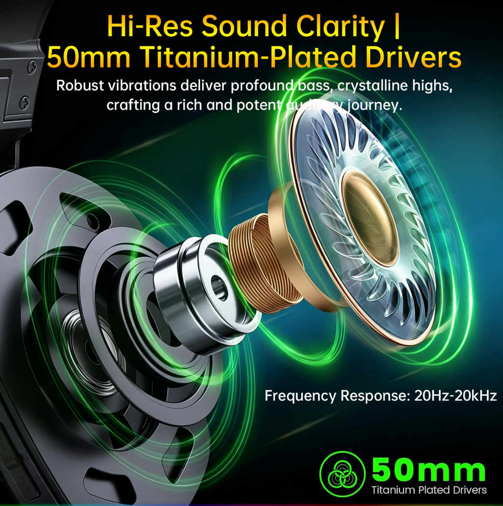 Pro Gaming Headset – Crystal-Clear Mic & Hi-Res Audio for Gaming